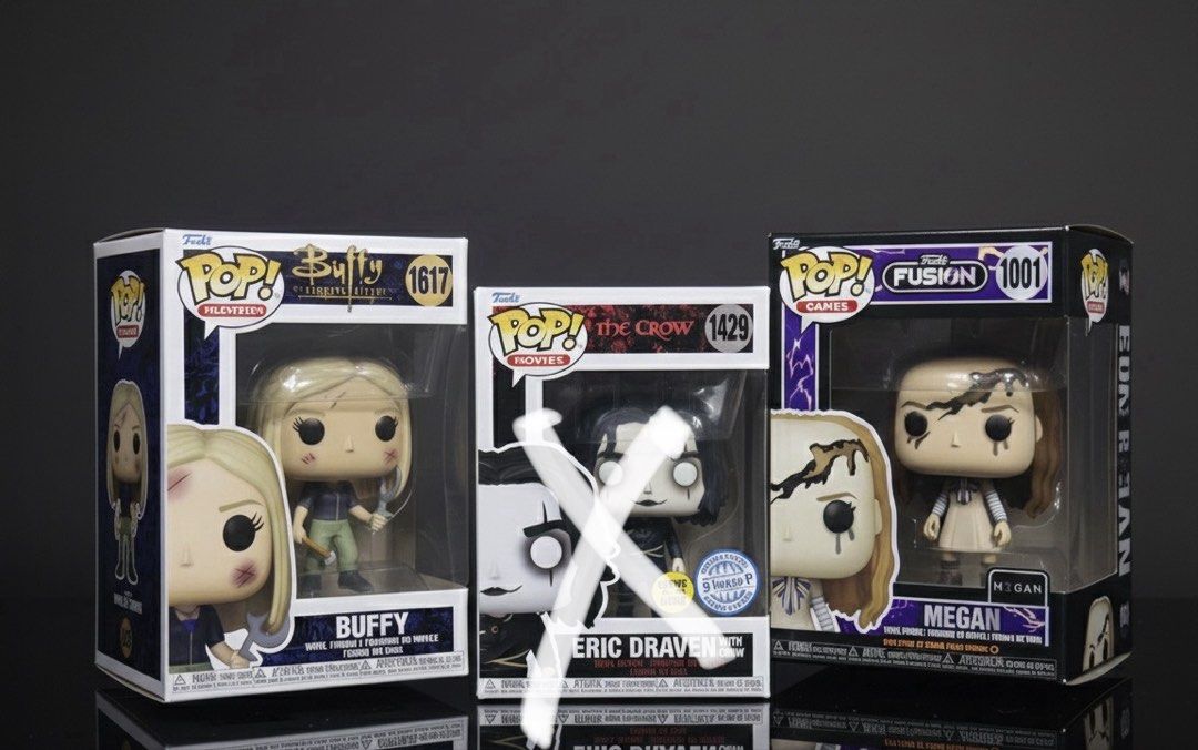 Funko Pop ! Horror/TV Buffy & Megan (Category: Designer & Blind Box Toys) located in Manila. Submitted by got_loots (Listing ID 1461262104, Image 1). Description: WTS❗️❗️❗️ Funko Pop Horror/TV – Buffy + M3GAN + Eric Draven 3 Funko Pops: • Buffy the Vampire Slayer #1617 - ₱500 • M3GAN (Fusion Games) #1001 - ₱500 • Eric Draven w/ Crow (Glows in the Dark) #1429 – Special Edition - SOLD All figures are sealed and in good condition. Perfect bundle for
