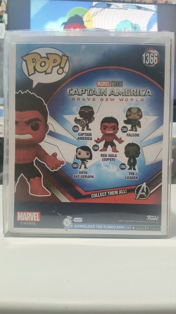 Funko Pop Marvel Captain America Red Hulk 1366 (Category: Figurines & Statues) located in Manila. Submitted by rjoseff.cloud (Listing ID 1461299141, Image 3). Description: - Funko Pop! Figure: Red Hulk - Marvel's Captain America: Brave New World Series - Model Number: 1366 - Condition: Brand New in Original Box - Ideal for Marvel collectors - Check out other figures in the series!.