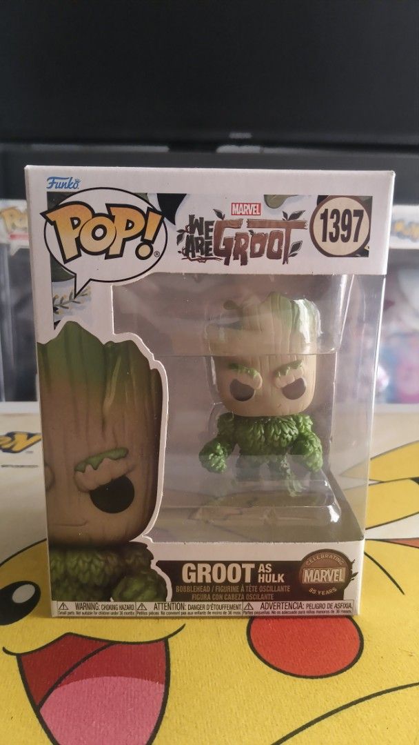 Funko Pop Marvel We Are Groot 1397 Groot As Hulk (Category: Figurines & Statues) located in Manila. Submitted by rjoseff.cloud (Listing ID 1461299523, Image 1). Description: - Funko Pop! Marvel Figure - Character: Groot as Hulk - Series: We Are Groot - Item Number: 1397 - Perfect collectible for Marvel enthusiasts - Box condition: Good.