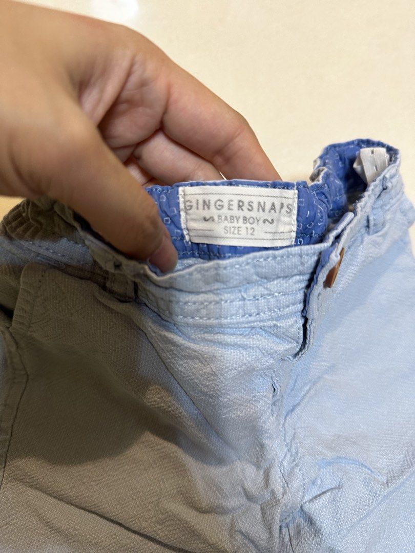 Gingersnaps Baby Boy Shorts Size 12 (Category: Babies & Kids Fashion) located in Manila. Submitted by silver.truemountain (Listing ID 1461237232, Image 2). Description: - Brand: Gingersnaps - Color: Light Blue - Size: 12 months - Type: Baby Boy Shorts - Features: Textured fabric, button and zip closure, elastic waistband at the back for comfort - Ideal for: Everyday wear.