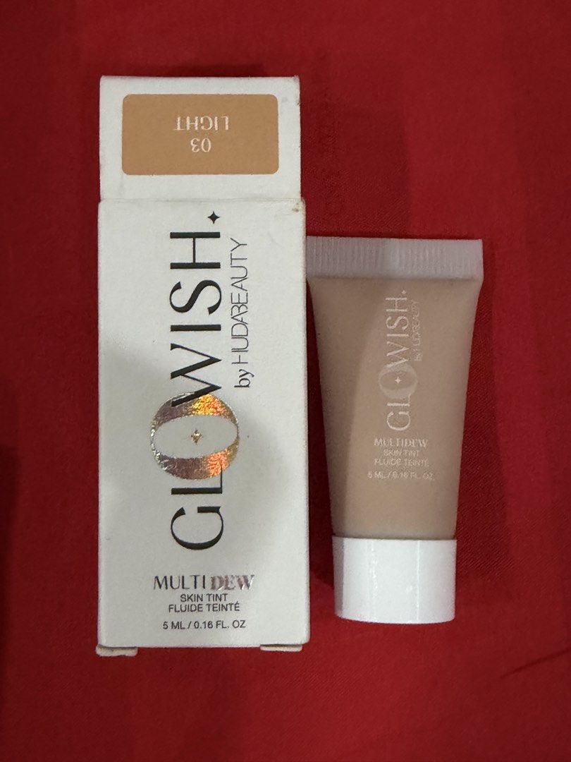 GLOWISH HUDA MULTIDEW SKINTINT (Category: Makeup) located in San Juan City. Submitted by cashfrancefashioncosmetics_ph (Listing ID 1461244849, Image 2). Description: GLOWISH HUDA MULTIDEW SKINTINT Shade 02LIGHT 02 FAIR LIGHT 05MEDUIM .