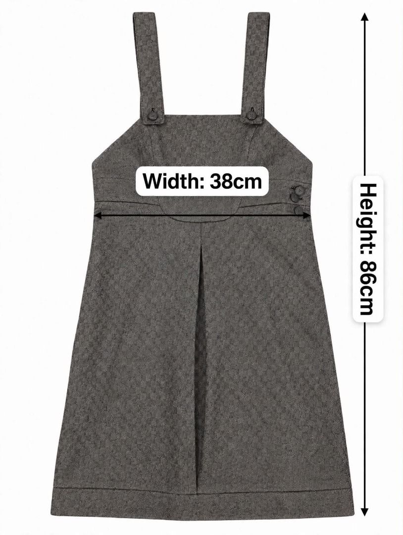 Grey Textured Dress#79 (Category: Dresses) located in Caloocan City. Submitted by outfitloop (Listing ID 1461138480, Image 3). Description: - Textured fabric all over - Button details on straps and sides - Ideal for layering with other clothes/top IMPORTANT: • 1st photo is an AI styling/model preview for reference on how the item may look when worn. • Please refer to the actual photos for the item’s true appearance and condition. • Color may slig
