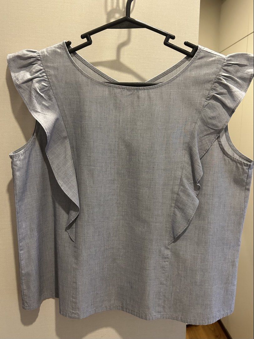 GU Brand ruffled top. (Category: Blouses) located in Quezon City. Submitted by melrose_place (Listing ID 1461234006, Image 1). Description: GU brand ruffled top. Size Medium. Runs Big. #GUph .