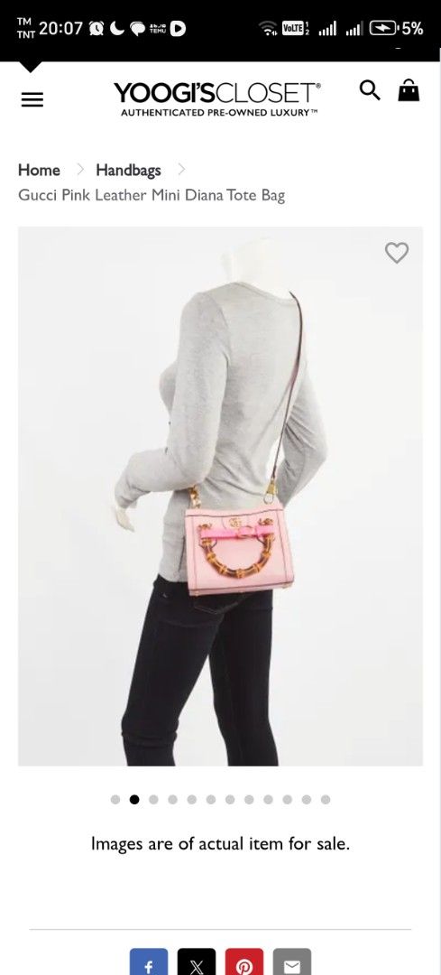 Gucci (Category: Cross-body Bags) located in Bulacan. Submitted by jhefkheelo02163 (Listing ID 1461257063, Image 3). Description: Min gucci with bamboo handle Issue no sling Coded 🩷🩷🩷🩷 .