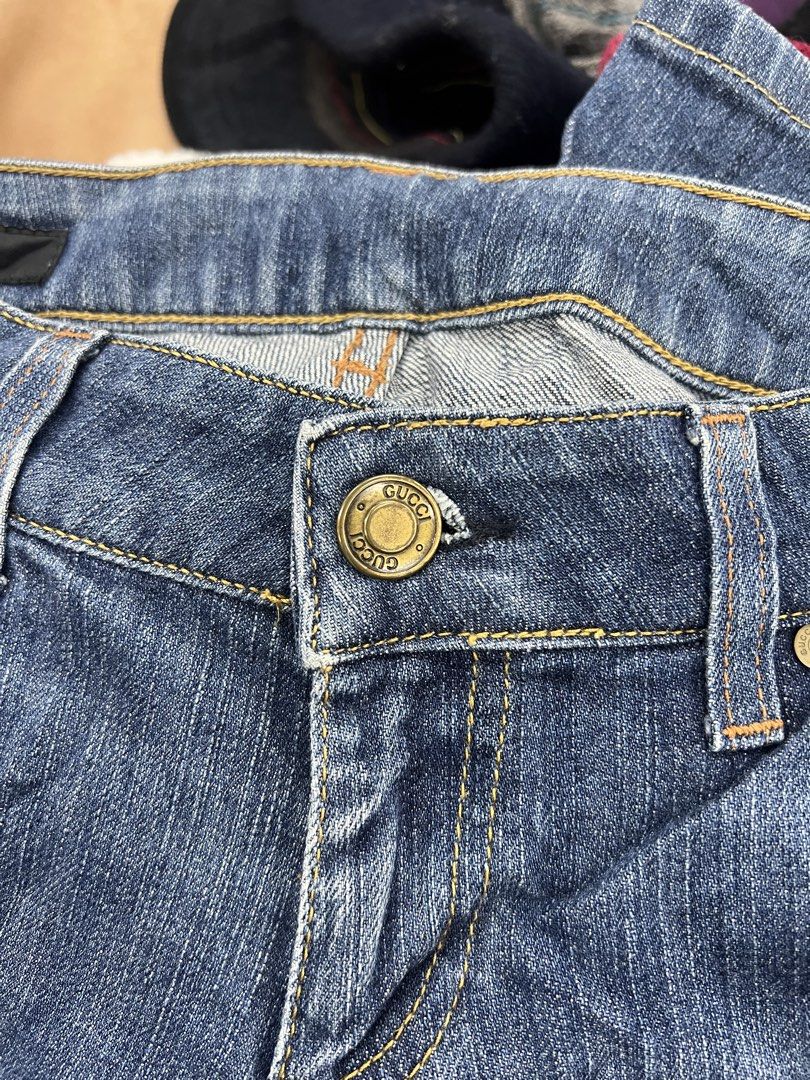 Gucci Denim Jeans (Category: Jeans) located in Zamboanga. Submitted by safe.haimer (Listing ID 1461253141, Image 3). Description: - Authentic Gucci Jeans - Classic Blue Denim - Iconic Gucci Stripe Detail on Back Pocket - Button Closure with Gucci Branding - Made in Italy - Size 28 -Haba 35.