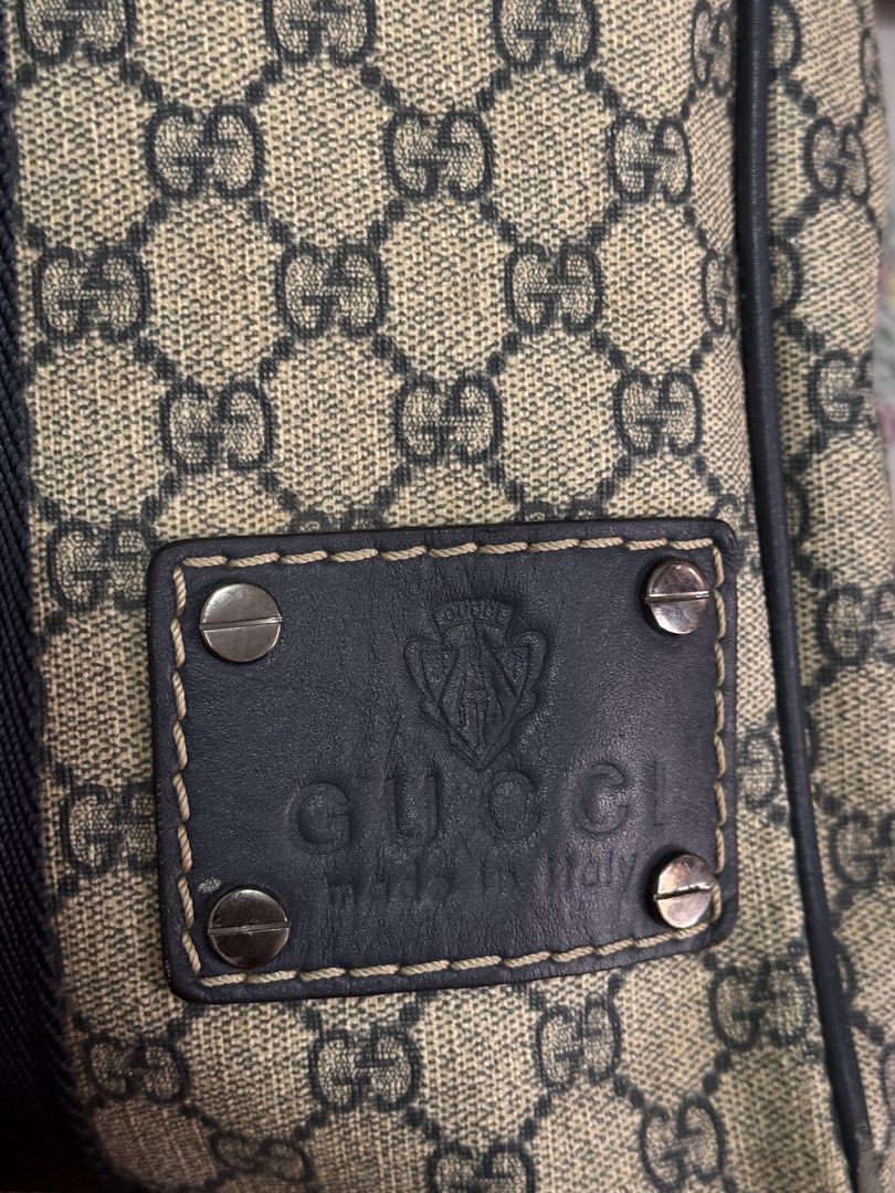 Gucci Imprime Monogram Tote| Extra Large | Vintage Authentic (Category: Luxury Bags & Wallets) located in Cavite. Submitted by billyalexis (Listing ID 1461125297, Image 2). Description: PRELOVED GUCCI IMPRIME MONOGRAM TOTE A statement Gucci Imprime Monogram Tote in an extra-large size, perfect for anyone who loves a spacious designer bag that can carry A LOT. Featuring the iconic Gucci 1934 logo, this vintage piece has a distinct old-school Gucci