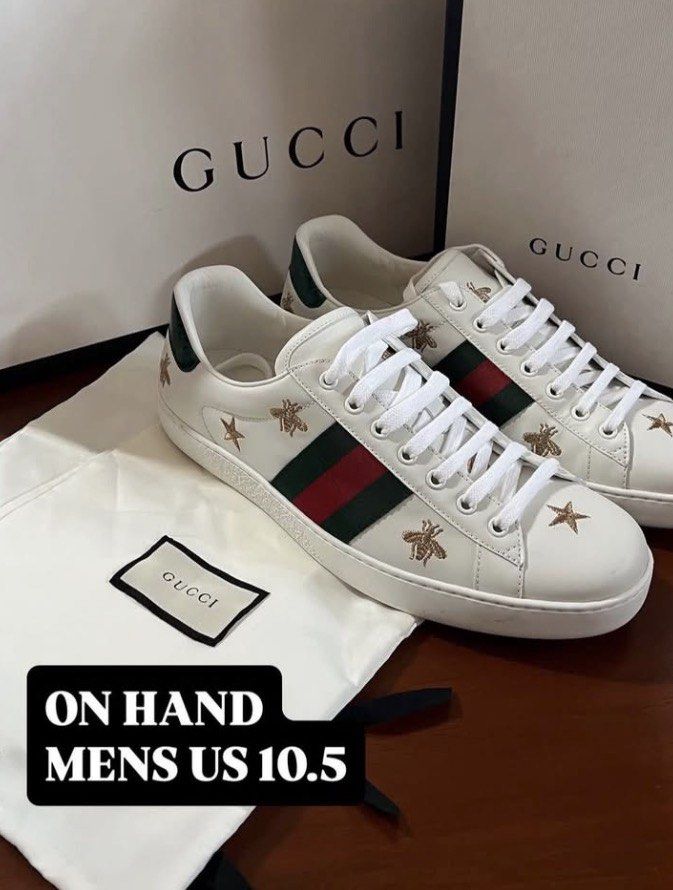 Gucci Sneakers (Category: Sneakers) located in Manila. Submitted by stopshop26 (Listing ID 1461216577, Image 1). Description: Gucci Sneakers Size 10.5 Brand new and original Onhand and ready to ship.