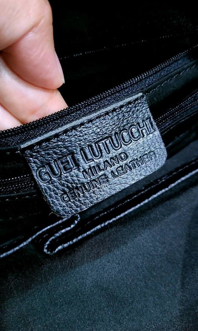 Guei Lutucci Milano Genuine Leather Backpack (Category: Backpacks) located in Baliuag. Submitted by marieannfernando23 (Listing ID 1461278532, Image 3). Description: - Genuine leather backpack from Guei Lutucci Milano made in Italy - Front pocket for easy access - Adjustable straps for comfortable wear - Unique metal eyelet details on the sides - Medium like new.