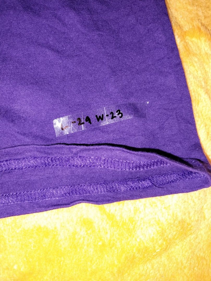 Guitar Tee (Category: Tshirts & Polo Shirts ) located in Mabalacat. Submitted by al_amin_thrift (Listing ID 1461259267, Image 2). Description: Guitar Center Guitar-A-Thon Tee — XL Purple Gildan tee with cool guitar graphic front + full back print featuring Fender, Gibson, Martin, Yamaha, PRS, Ibanez & more! Double-sided, soft cotton, clean music lover's design! • Brand: Gildan Ultra Cotton • Size: XL (L29" × W23") • Color: Purple / White • Featur