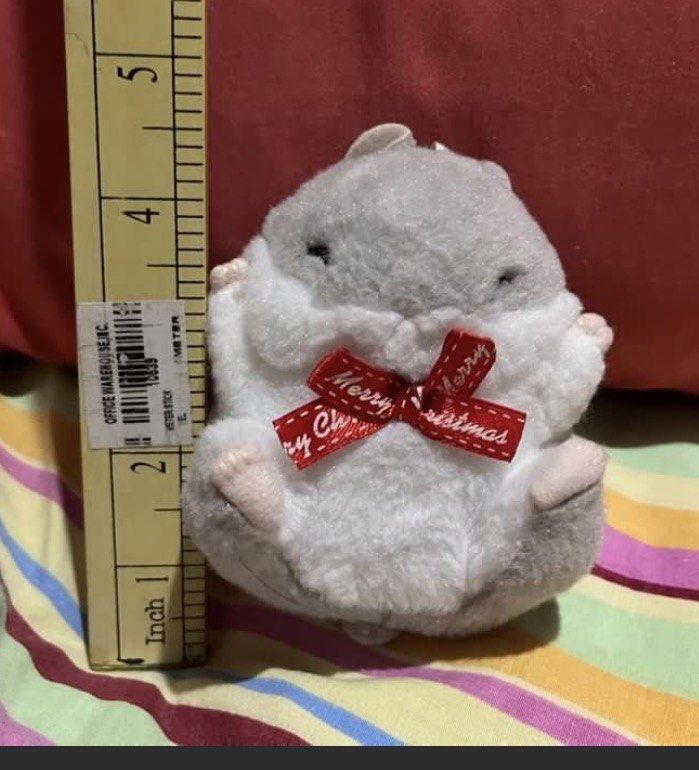 Hamster grey w red bow plush #6 (Category: Plushies & Soft Toys) located in Paranaque City. Submitted by bonsaiart (Listing ID 1461135227, Image 2). Description: Pre owned Good condition 230+sf Payment via GCASH or paymaya No to meetup No to cop / cod Shipping via j&t only No breaking of set or bundle.