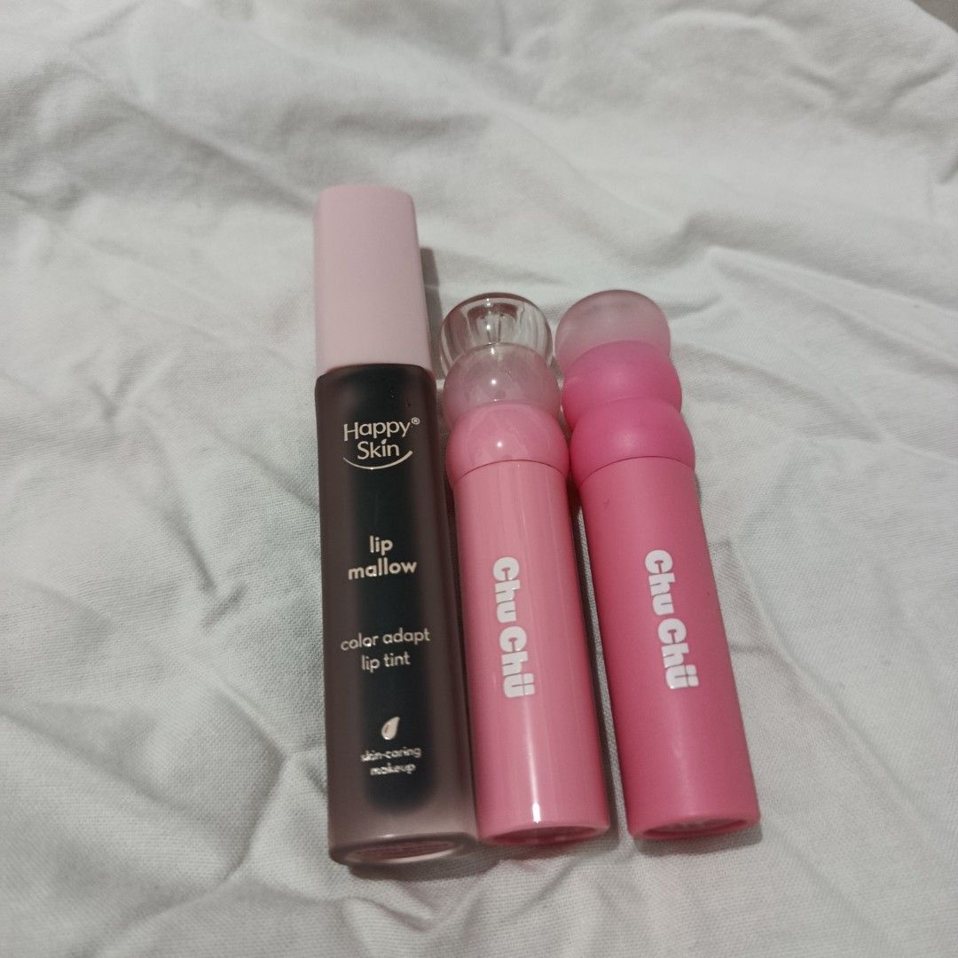 Happyskin lippie bundle / take all (Category: Makeup) located in Quezon City. Submitted by wornthisway_ (Listing ID 1461276745, Image 2). Description: Take all 10pcs lip products mostly were just swatched Maybelline, happyskin cinnamon- used rfs decluttering negotiable ‼️.