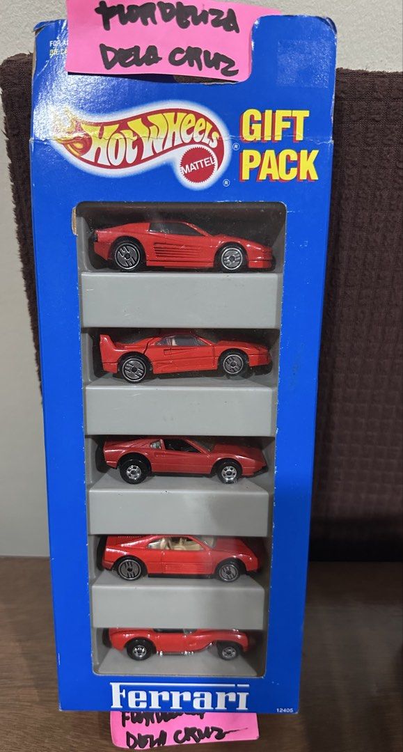 Hot Wheels Ferrari Gift Pack Vintage (Category: Vehicle & Diecast Models) located in Cavite. Submitted by shopliz_philippines (Listing ID 1461258207, Image 1). Description: Hot Wheels Ferrari Gift Pack Vintage Price - ₱3,600 Shipping - LBC, Lalamove Location - Imus, Cavite.