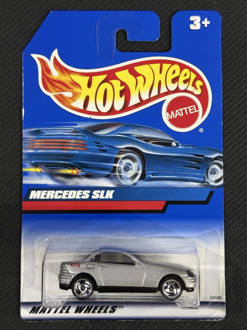 Hot Wheels Mercedes SLK (Category: Vehicle & Diecast Models) located in Muntinlupa City. Submitted by eman_garcia_ (Listing ID 1461318738, Image 1). Description: - Hot Wheels Mercedes SLK - Silver finish - Brand new in original packaging - Made by Mattel Wheels - Ideal for collectors and children aged 3+ - Please check photos for exact condition.