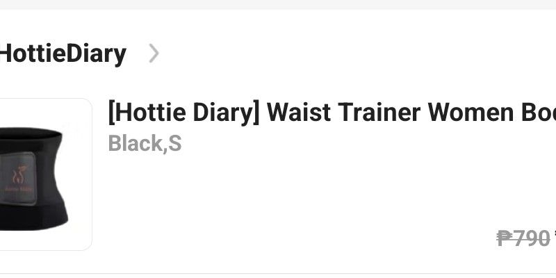 Hottie Diary Waist Trainer Belt (Category: Undergarments & Loungewear) located in Paranaque City. Submitted by nylahtan (Listing ID 1461297572, Image 3). Description: - Brand: Hottie Diary - Color: Black - Type: Waist Trainer Belt - Closure: Adjustable velcro for a snug fit - Benefits: Helps with posture and shaping - Ideal for: Post-partum recovery or everyday wear - Dimensions: Approximately 11 inches in height.