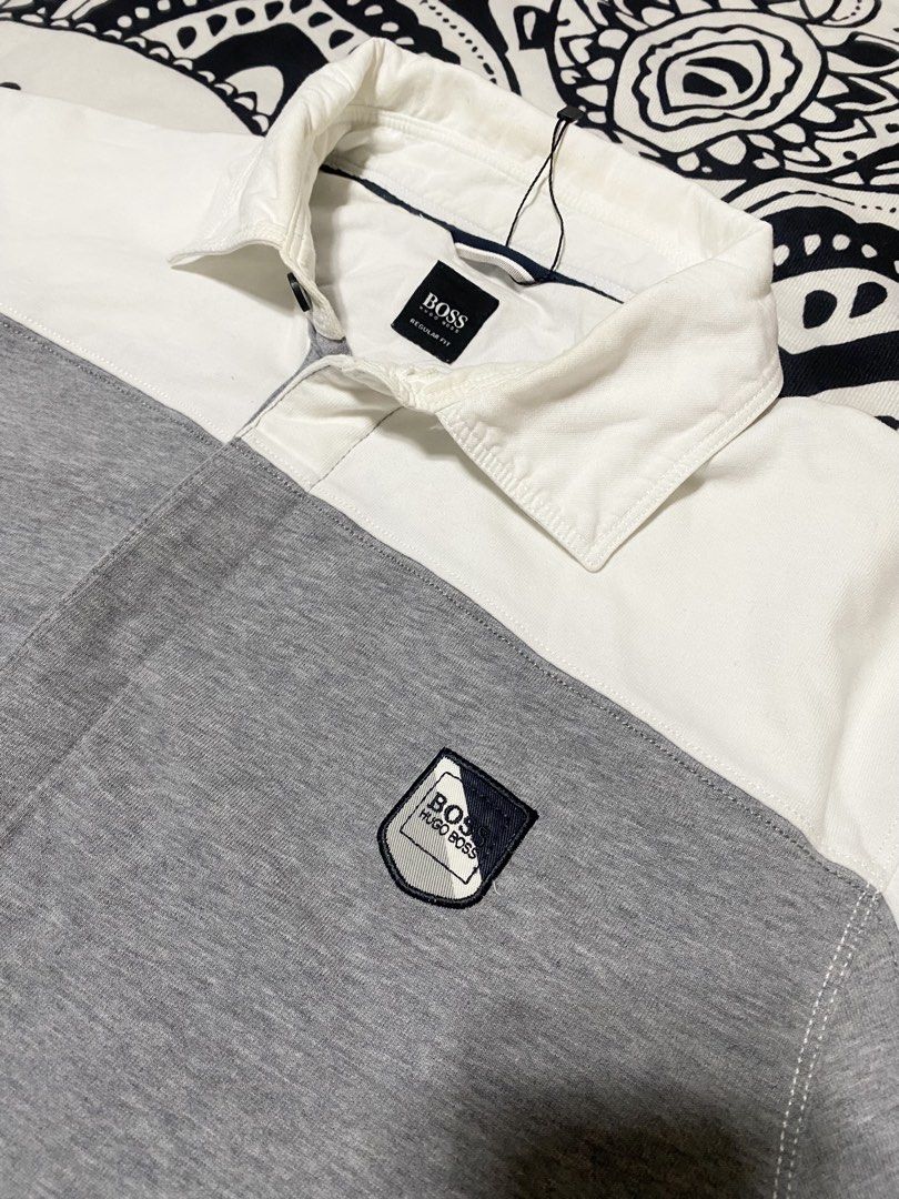Hugo boss (Category: Luxury Apparel) located in Surigao. Submitted by santostris12676 (Listing ID 1461264260, Image 2). Description: Large on tag Dimensions 21.5x27 Excellent condition Need wash .