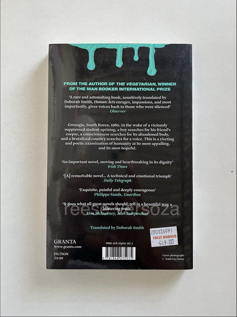 Human Acts by Han Kang (Category: Storybooks) located in Baybay. Submitted by reese_versoza (Listing ID 1461117491, Image 2). Description: .