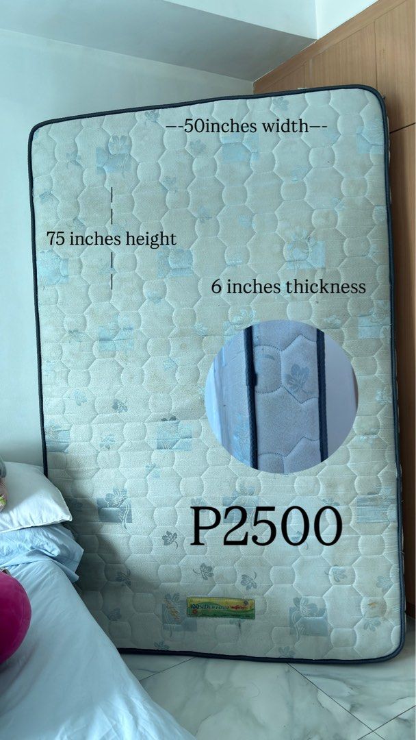 Ikea Mattress - 75" x 50" x 6" (Category: Bed Frames & Mattresses) located in Manila. Submitted by morihee_ (Listing ID 1461193216, Image 2). Description: - Ikea Mattress - Perfect for single bed frames - Dimensions: 75 inches (Height) x 50 inches (Width) x 6 inches (Thickness) - Price: PHP 2,500 - Feel free to ask any questions!.