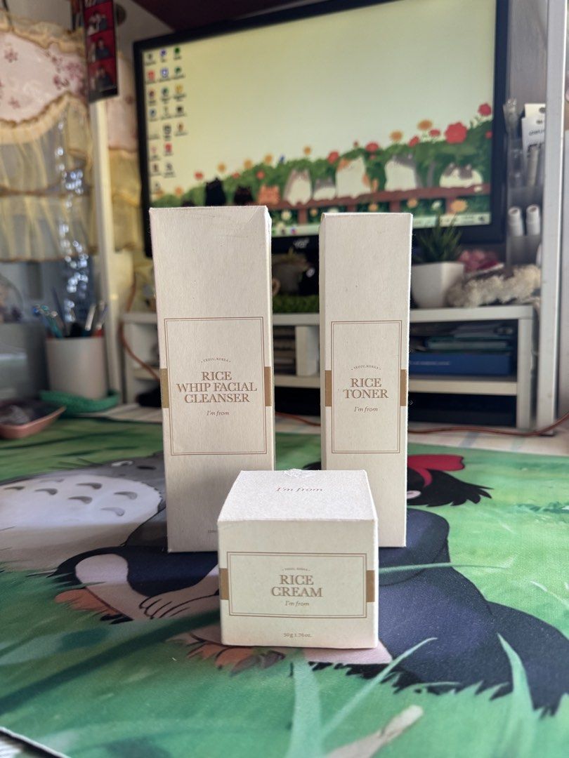 I’m From Rice Skincare Line (Category: Face Care) located in San Pedro. Submitted by kylcart (Listing ID 1461212436, Image 2). Description: Im From Rice toner from ₱931 > ₱744 Im From Rice Cleanser from ₱551.30 > ₱441 Im From Rice Cream from ₱918.83 > ₱735 - Used once for video content only - pls dm me for more inquiries 𐙚 MOD: J&T / Lalamove 𐙚 MOP: GCash/Bank Transfer 𐙚 Ship from Laguna, PH 𐙚 5-7days ship out 𐙚 No rush shipping 𐙚 Buyer sho