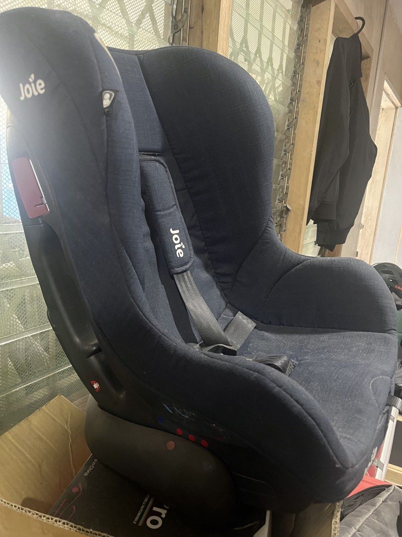 Joie Car Seat (Category: Car Seats) located in Taytay. Submitted by zealforest.b5492c (Listing ID 1461200204, Image 3). Description: - Joie Car Seat - Color: Dark Navy Blue - Safety: 5-point harness system - Includes: Airbag warning sticker - Condition: Ready for a new home. Please check photos for details. Taytay Rizal.