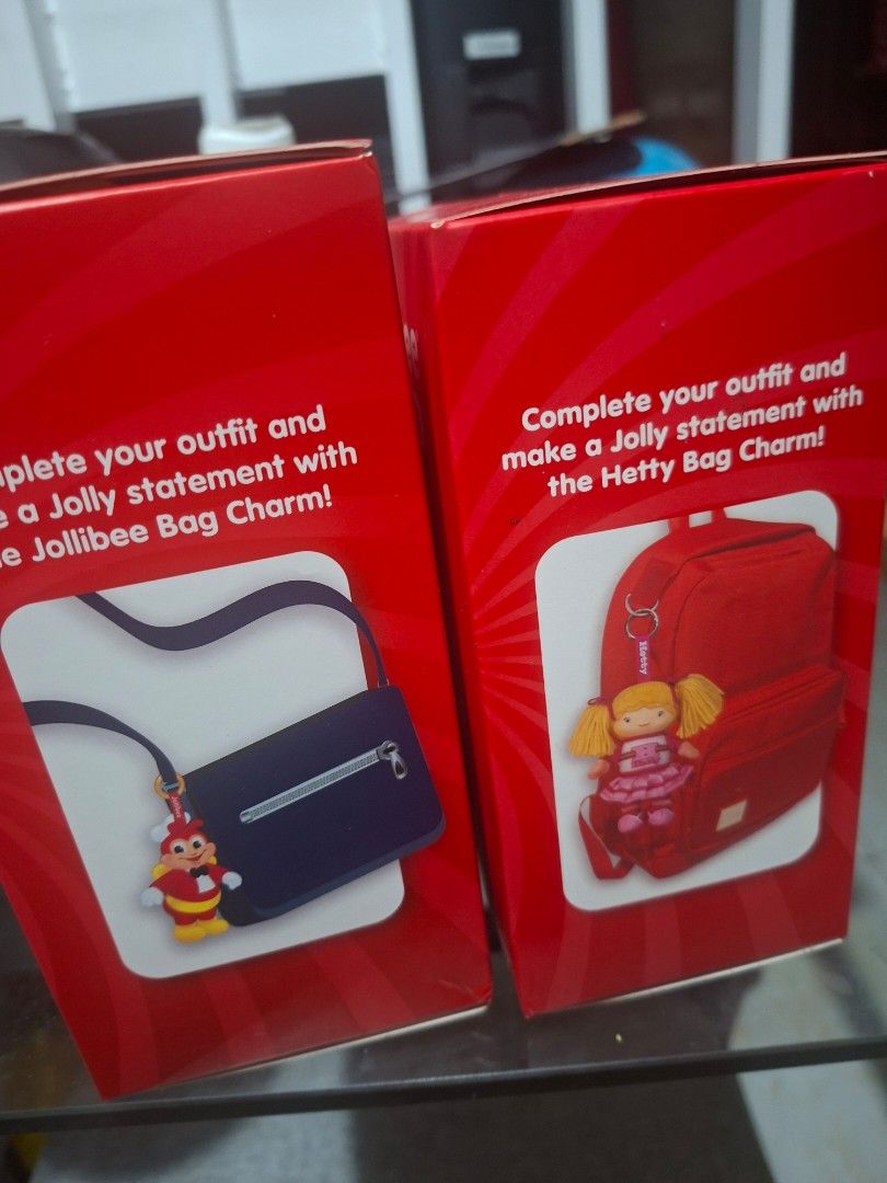 Jollibee Bag Charm - Hetty & Jollibee (Category: Character Goods) located in Marikina City. Submitted by thrifterspick.mnl (Listing ID 1461136374, Image 1). Description: - Authentic Jollibee and Hetty bag charms - Brand new, still in original packaging - Ideal for decorating bags, backpacks, or purses - Makes a fantastic gift for Jollibee enthusiasts - Limited stock available - get yours now! 500 each available; 2 jollibee, 1 hetty.