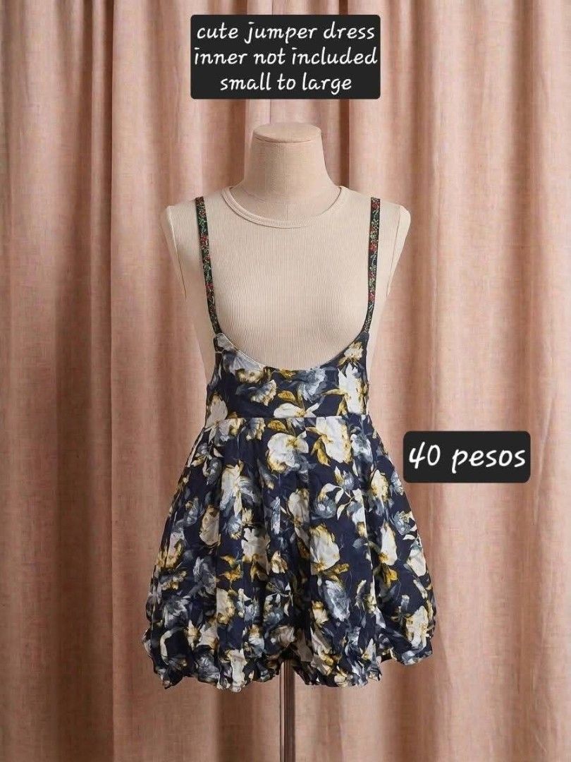 Jumper skirt floral (Category: Jumpsuits) located in Makati City. Submitted by kathnkeyonlineshop (Listing ID 1461292950, Image 1). Description: Actual Pictures, Payment and Condition is stated in the photo Magabasa po ng maigi! Items can be Brandnew, unused or slighly used! Lahat ng description nasa photo na. Sa mga preloved ukay manage your expectations okay. Meetup or delivery are available DM TO MINE.