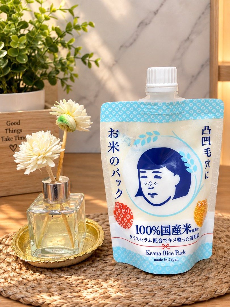 Keana Rice pack (Category: Face Masks & Face Shields) located in Manila. Submitted by chami-jp-collection (Listing ID 1461244274, Image 1). Description: Main Purpose: Deeply hydrates, minimizes the appearance of pores, smooths rough texture, and clears dullness for a bouncy “mochi-mochi” skin feel. How to UseCleanse: 1 .Wash your face thoroughly. 2 Prep: Lightly pat your skin so it is damp, not completely dry. 3 Apply: Take a generous amount of t