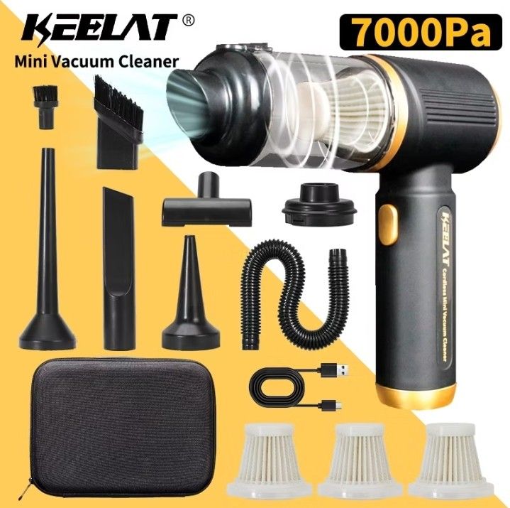Keelat mini vacuum cleaner cordlesd (Category: Vacuum Cleaner & Housekeeping) located in Cabuyao City. Submitted by nicoleecloset (Listing ID 1461319866, Image 1). Description: brand-new sealed from mfg stock.