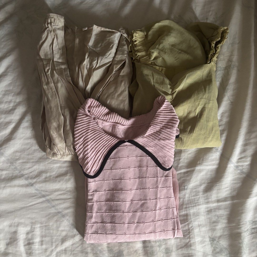 Knitted Chiffon Blouse Bundle Tops (Category: Blouses) located in Binan City. Submitted by mypreloved_haul (Listing ID 1461209553, Image 1). Description: .