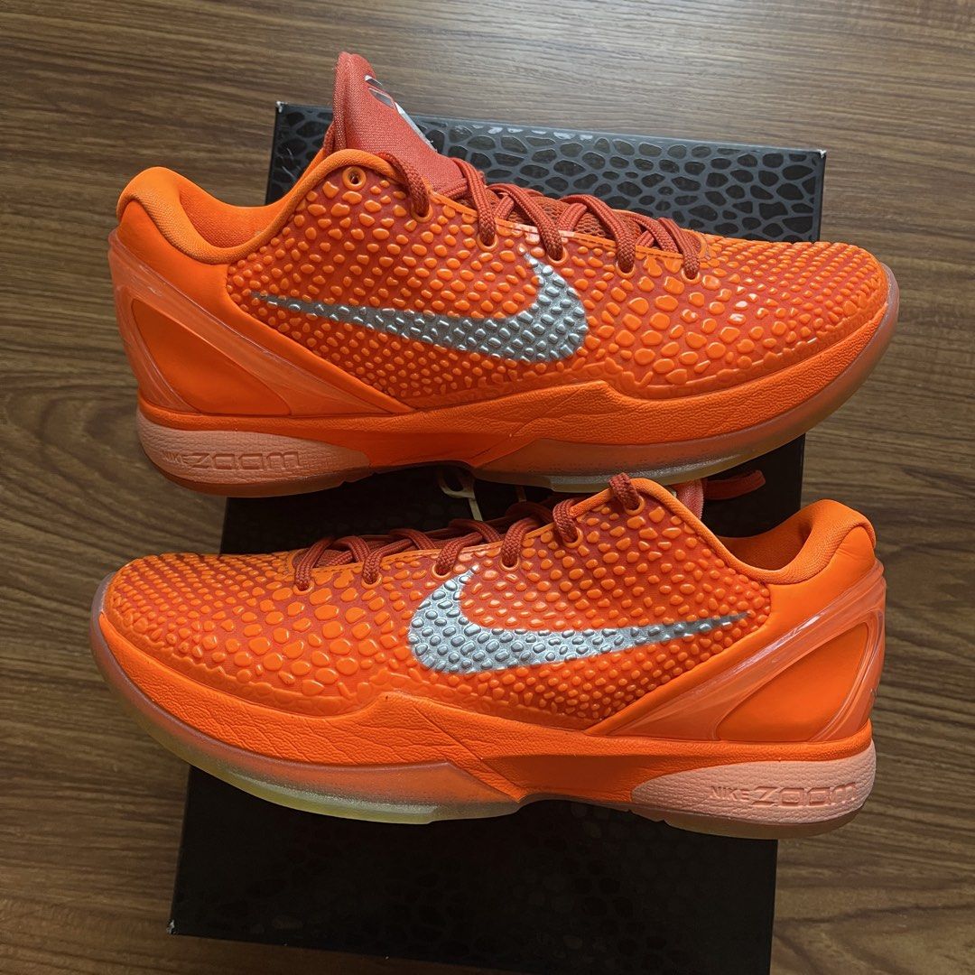 Kobe 6 Protro 'Total Orange' (Category: Casual Shoes) located in Pasig City. Submitted by crewkicks.ph (Listing ID 1461174617, Image 2). Description: Kobe 6 Protro 'Total Orange' Size 8 US M Used 3x Complete OG ₱ 10,998 ONLY! FIRM +1.5k Trade Value ORTIGAS CENTER.