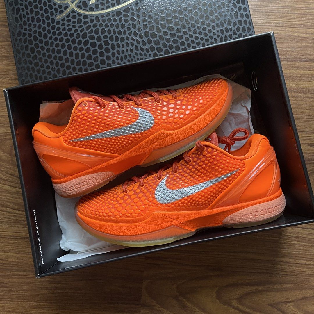 Kobe 6 Protro 'Total Orange' (Category: Casual Shoes) located in Pasig City. Submitted by crewkicks.ph (Listing ID 1461174617, Image 1). Description: Kobe 6 Protro 'Total Orange' Size 8 US M Used 3x Complete OG ₱ 10,998 ONLY! FIRM +1.5k Trade Value ORTIGAS CENTER.