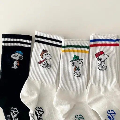 Korean Socks -Snoopy Lines Iconic Socks (Category: Socks) located in Manila. Submitted by trendphile (Listing ID 1461207286, Image 2). Description: SOLD AS PER PAIR Product Information: ✔️1 Pair of socks 🏷 with tag ✔️Socks Size: adult free size (size 5-10) ☑️Legit Seller 🚚Lalamove Pick Up 📍Location: Binondo Area Mop: Gcash/Bank Transfer.