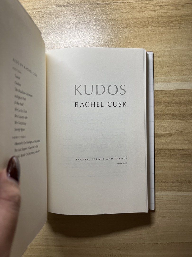 Kudos by Rachel Cusk (Category: Storybooks) located in Quezon City. Submitted by ekrudieter (Listing ID 1461240760, Image 2). Description: - Kudos by Rachel Cusk - Novel from the author of Outline and Transit - Published by Farrar, Straus and Giroux - Praised by The New York Times Book Review, The Atlantic, and The Guardian - A great addition to your reading list.