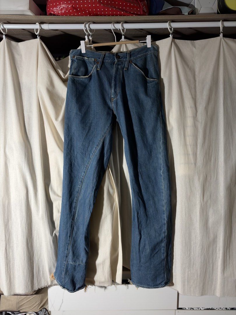Levi's RED SS02 Bootcut Archive Asymmetrical Denim (Category: Jeans) located in Mandaluyong City. Submitted by jellyace777 (Listing ID 1461138483, Image 2). Description: Archive Asymmetrical Bootcut Levi’s Jeans with twisted hem Waist - 32 Length - 44.5 Leg Opening - 9.5 MOP: Gcash Maya Maribank UB.