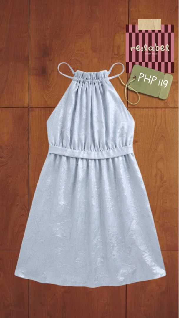 Light Blue Ruched Halter Neck Dress (Category: Dresses) located in Bacoor. Submitted by relabel (Listing ID 1461237136, Image 1). Description: .