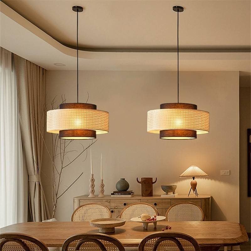 Lights (Category: Lighting) located in Manila. Submitted by babypanulimba (Listing ID 1461236360, Image 3). Description: Pendant light modern bamboo rattan tri color LED ceiling hanging lights retro chandelier for kitchen.