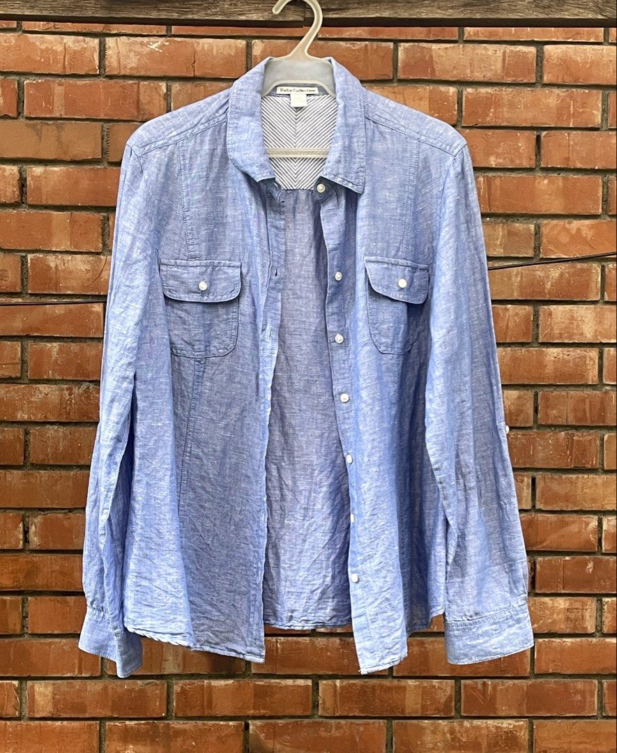 Lt. blue chambray blend shirt (Category: Longsleeves) located in Quezon City. Submitted by liama (Listing ID 1461123679, Image 1). Description: Light, comfy shirt Blend gives a nice finshed sheen < 2-day reservation period; GCash; buyer books/pays for pick up : QC: EDSA-GMA area, OR if u r in vicinity i cn jst hand it over to u>.