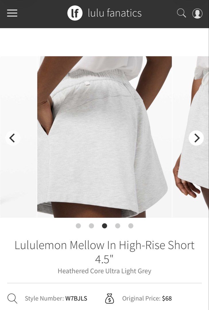 Lululemon Mellow In High-Rise Short 4.5” (Category: Activewear) located in Los Banos. Submitted by darlingg01 (Listing ID 1461125459, Image 1). Description: Dot 4.