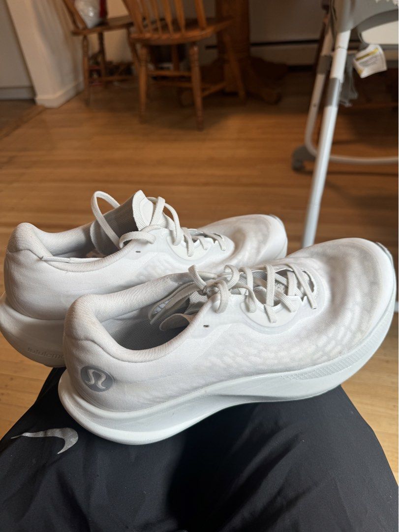 Lululemon Split Shift Running Shoes Mens (Category: Sneakers) located in Pasig City. Submitted by canadianlootstuts (Listing ID 1461125294, Image 1). Description: Like new condition. Personal shoes and only worn twice for walk. Downsizing shoes. Really comfortable for walk/running. Available this end of September. ✈️ Color: Light Vapor Colorway Size: 9 UK/ 9.5 US.