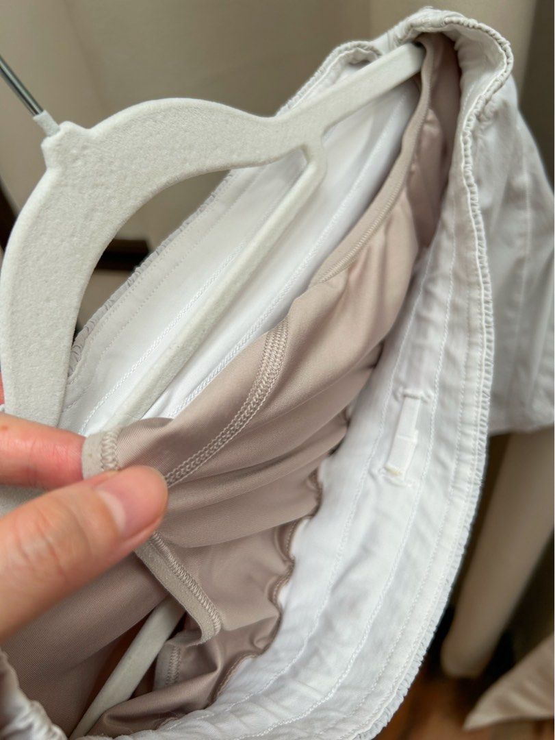 Lululemon Athletic Shorts Dot 10 (Category: Activewear) located in Cainta. Submitted by unboxingstuff (Listing ID 1461287760, Image 3). Description: - Lululemon light grey/greige shorts - Dot 10 - Elastic waistband with drawstring - Built-in liner - Ideal for running and workouts - Made with light and breathable fabric.