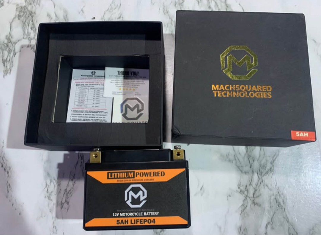 Machsquared premium battery 4L (Category: Electronics & Lights) located in Quezon City. Submitted by justinpgnzls (Listing ID 1461224512, Image 3). Description: For sale machsquared premium lithium battery 4L size Good for stock or kargadong motor na may 4L size na battery July 2026 binili with 2 years warranty 4200 original price Selling for 3200 Pass as new Rfs: wrong diagnosis si mechanic hard starting motor ko kaya binili ko ang machsquared p