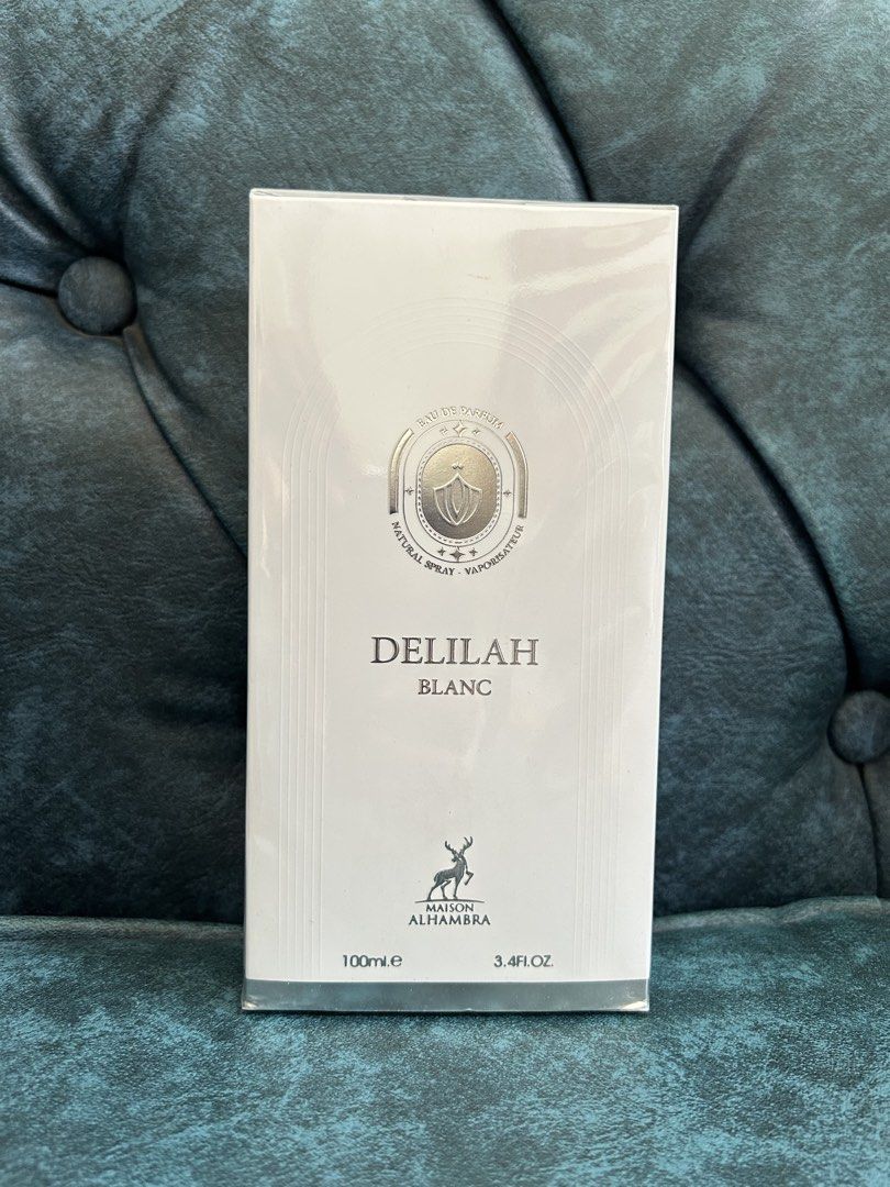 Maison Alhambra Delilah Blanc Eau De Parfum 100ml (Category: Fragrance & Deodorants) located in Pasig City. Submitted by strawberry_01 (Listing ID 1461119709, Image 1). Description: - Maison Alhambra Delilah Blanc Eau De Parfum - Natural Spray, Vaporisateur - 100ml Bottle - Made in UAE - Ingredients: Alcohol Denat., Fragrance (Parfum), Water (Aqua).
