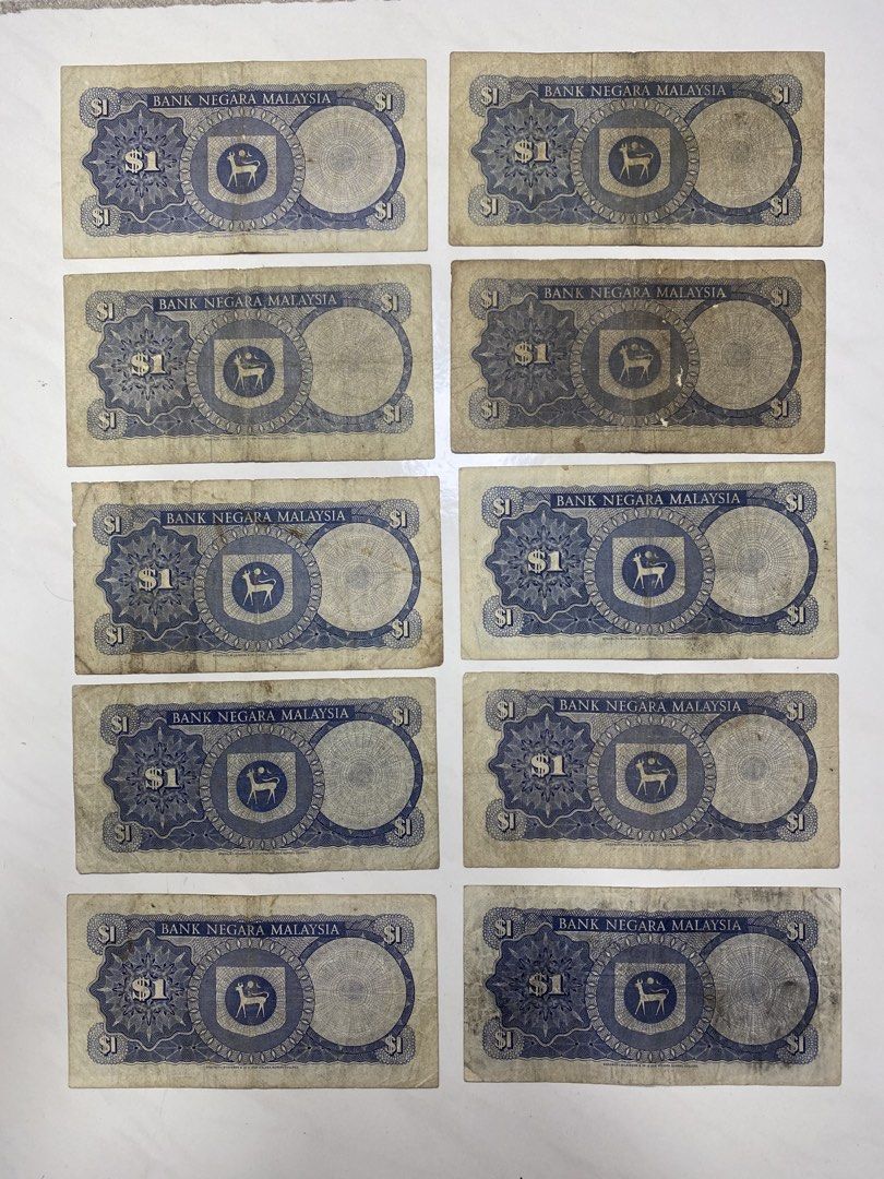 Malaysia Old Ringgit Notes (Category: Currency) located in Singapore. Submitted by _bling_bling (Listing ID 1461282306, Image 2). Description: -Some tear hole conditions -Sold as is.