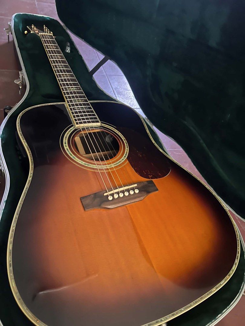 Martin D-45 (Category: Musical Instruments) located in Mandaluyong City. Submitted by kopitiandbiscuits (Listing ID 1461260276, Image 1). Description: ₱22,000 FIRM Martin D-45 Sunburst - Fully Setup - Fishman Pickup - With Hardcase (Premium Copy) 27k (nego).