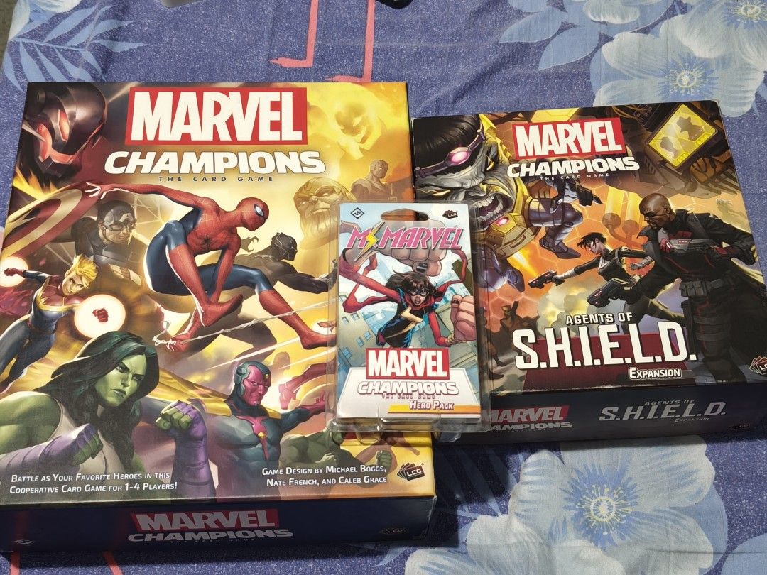 Marvel Champions Bundle (Category: Raw Singles) located in Malabon City. Submitted by r0nald222 (Listing ID 1461207511, Image 1). Description: Selling Marvel Champions Core, Agents of Shield and Ms. Marvel bundle for 8000 All cards are still sealed (Core, AoS, Ms. Marvel) Comes with free Rise of the Red Skull proxies (Complete scenario, precon decks. AGAIN, proxy only) RFS: I liked the game, but its not for me. Can do Lalamove/Grab/LBC Items will