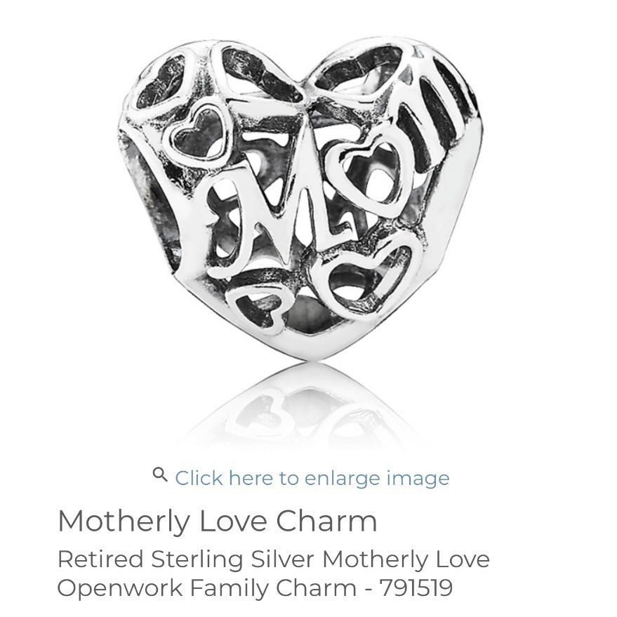 Mom Openwork Charm (RETIRED) (Category: Charms) located in Makati City. Submitted by charmedby.jo (Listing ID 1461247701, Image 3). Description: - authentic, retired Pandora charm w/ 925 ALE mark - preloved, excellent condition - lifetime free cleaning at Pandora branches - recently cleaned at 6750 Ayala Pandora Care Center (pm for receipt/proof) Retired Sterling Silver Motherly Love Openwork Family Charm - 791519.