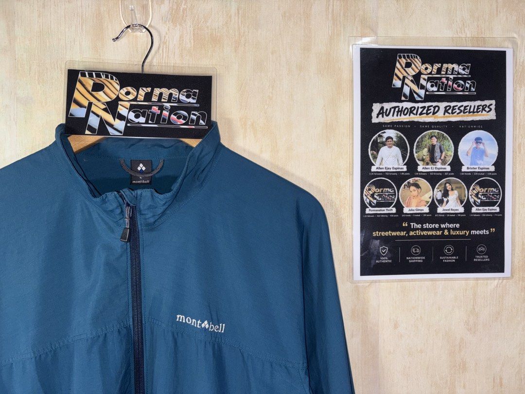 MONTBELL OUTDOOR JACKET (Category: Coats, Jackets and Outerwear) located in Cabuyao City. Submitted by pormanation-thrift-store (Listing ID 1461147708, Image 3). Description: MONTBELL OUTDOOR JACKET Condition: LIKE NEW Color rate: 10/10 Size: LARGE Dimes: 22.5”Wx28-29”L Issue: NONE❌ Price: 1500.