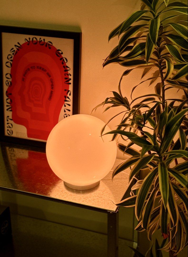 Multi-Color Sphere Glass Lamp (Category: Lighting) located in Manila. Submitted by staylit.ph (Listing ID 1461206417, Image 2). Description: Multi-Color Sphere Glass Lamp • PhP1,750 (Brand New with Box) • Dimensions: 8 inches diameter • Features: 15 Colors, Dimmable, with Other Light Modes • Light Source: USB Type A Cord w/ Remote Control • Styles: Space Age, Pop Art, Contemporary, Bauhaus 📸 Actual photos listed, please do not steal ☺️ 📍 Pickup