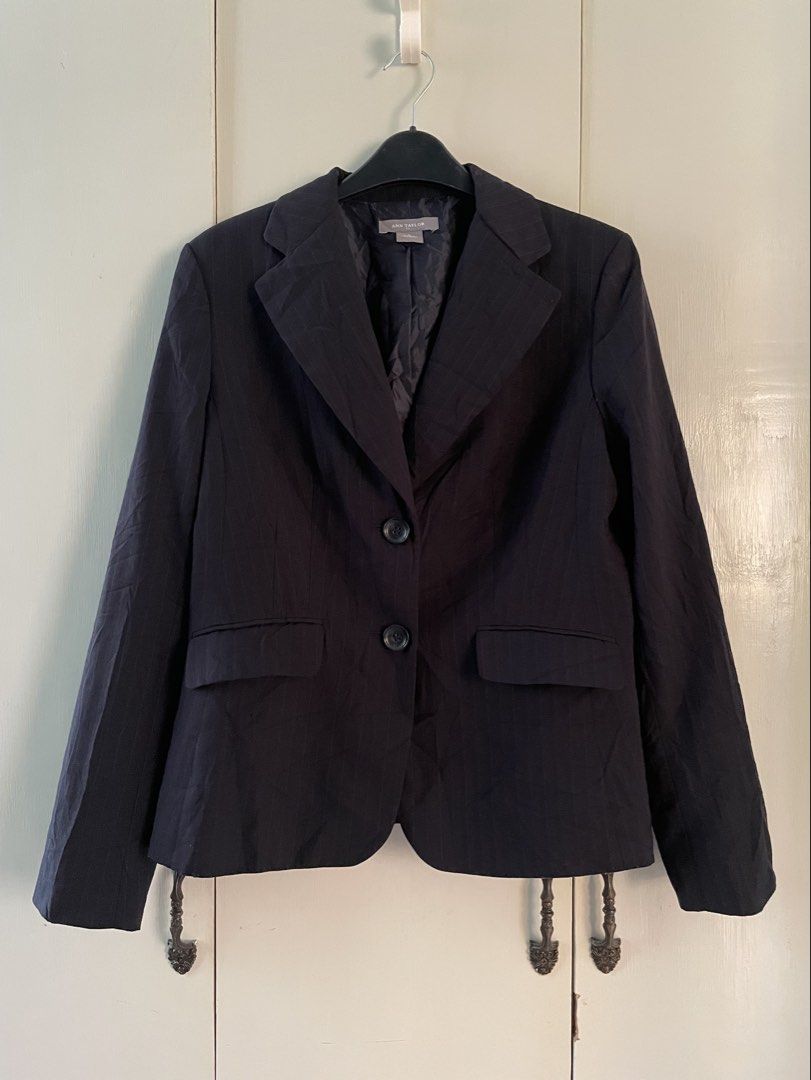 Navy Pinstripe Blazer (Category: Coats, Jackets and Outerwear) located in Tagum. Submitted by declutterflyy (Listing ID 1461121403, Image 1). Description: .