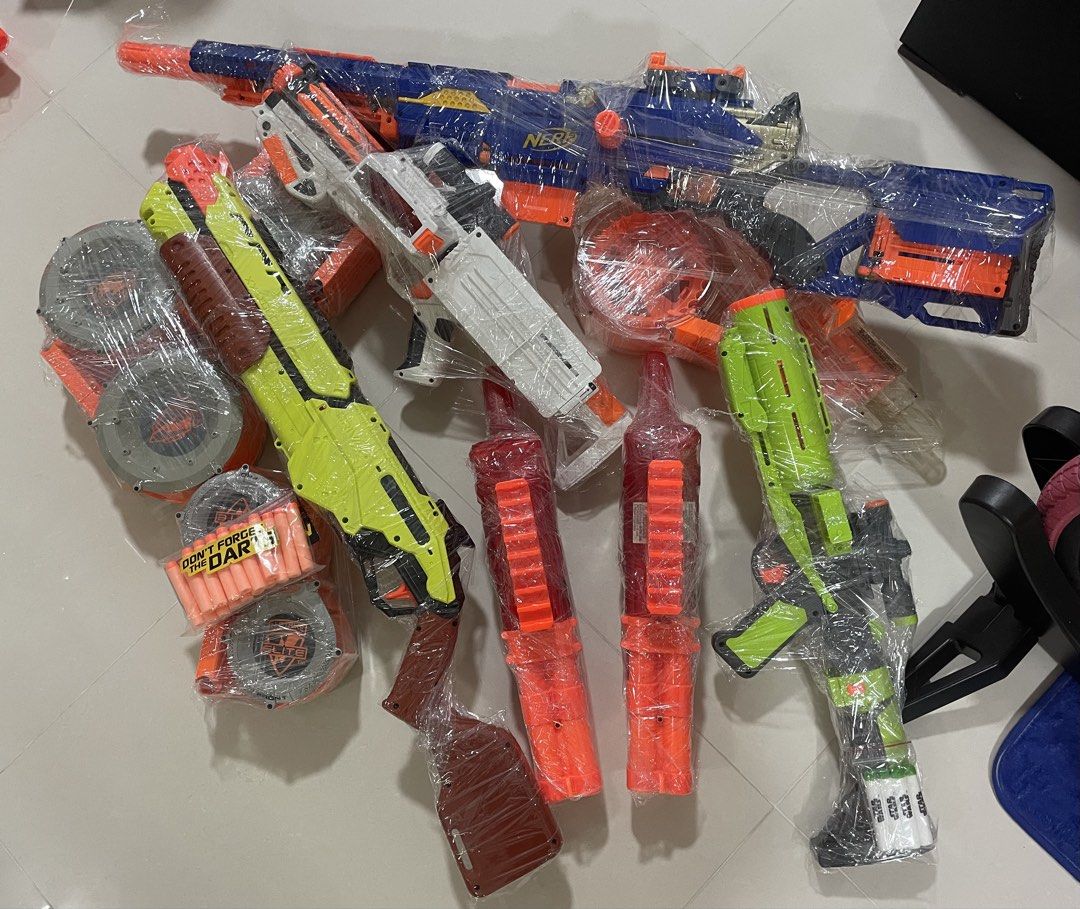 Nerf bundle assorted (Category: Action & Battle Toys) located in Singapore. Submitted by soulofvintage (Listing ID 1461235400, Image 1). Description: Selling as it is .