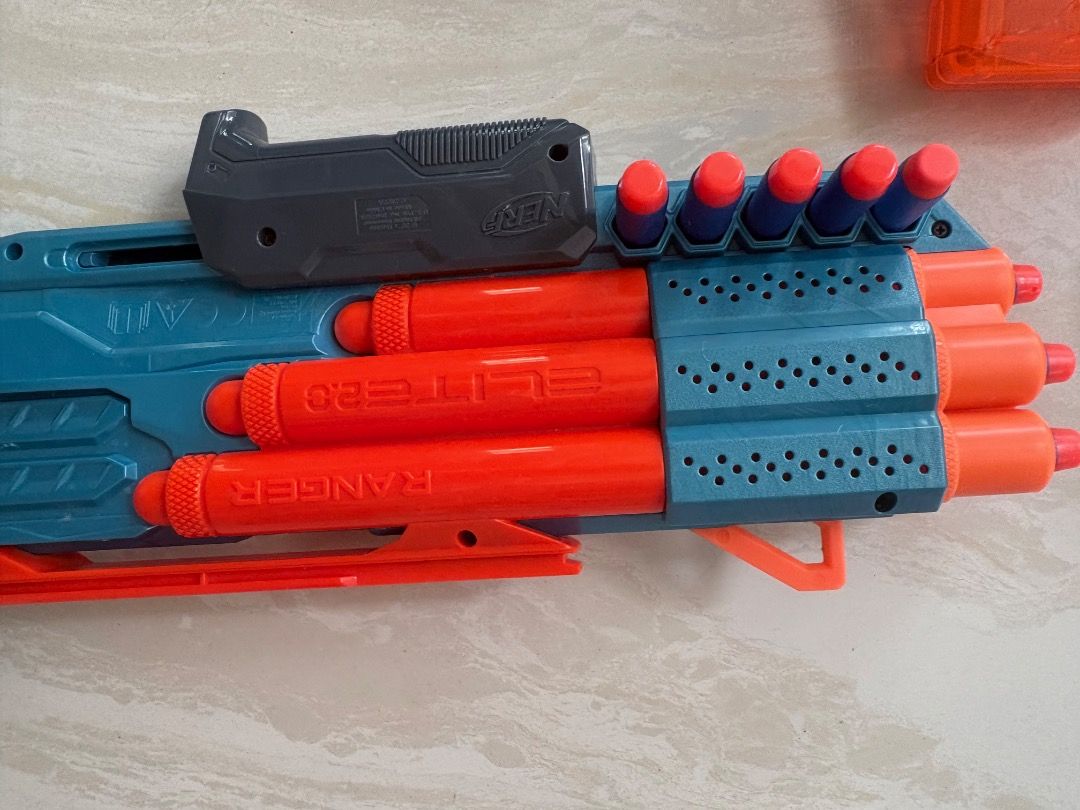 Nerf Toy Guns Bundle - Elite, Modulus, and More (Category: Action & Battle Toys) located in Caloocan City. Submitted by rebolledo62080 (Listing ID 1461171124, Image 2). Description: - Bundle includes 3 Nerf blasters: - Blue and orange Modulus blaster - Grey and teal Elite blaster - Teal blaster with rotating barrel - Perfect for collectors or for playtime..